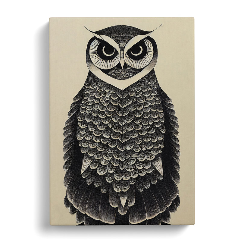 A Fierce Owl - Wrapped Canvas, 60cm H x 40cm W x 3cm D