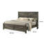 Très grand lit Bry avec tête de lit à chevrons, structure en bois gris rustique-117559360