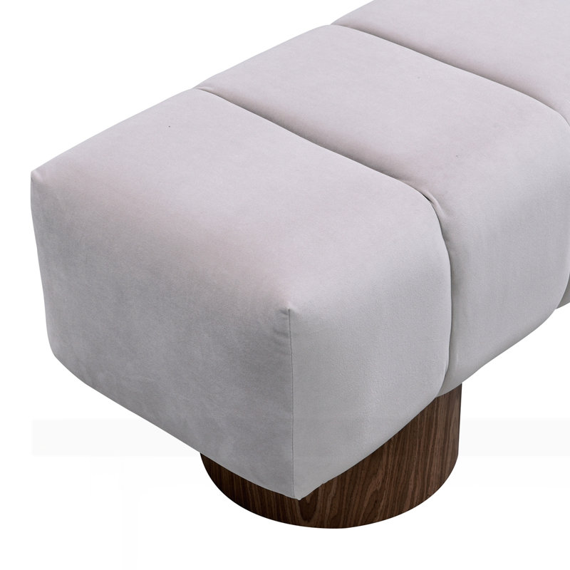 Banc de salle à manger rembourré, Gris clair