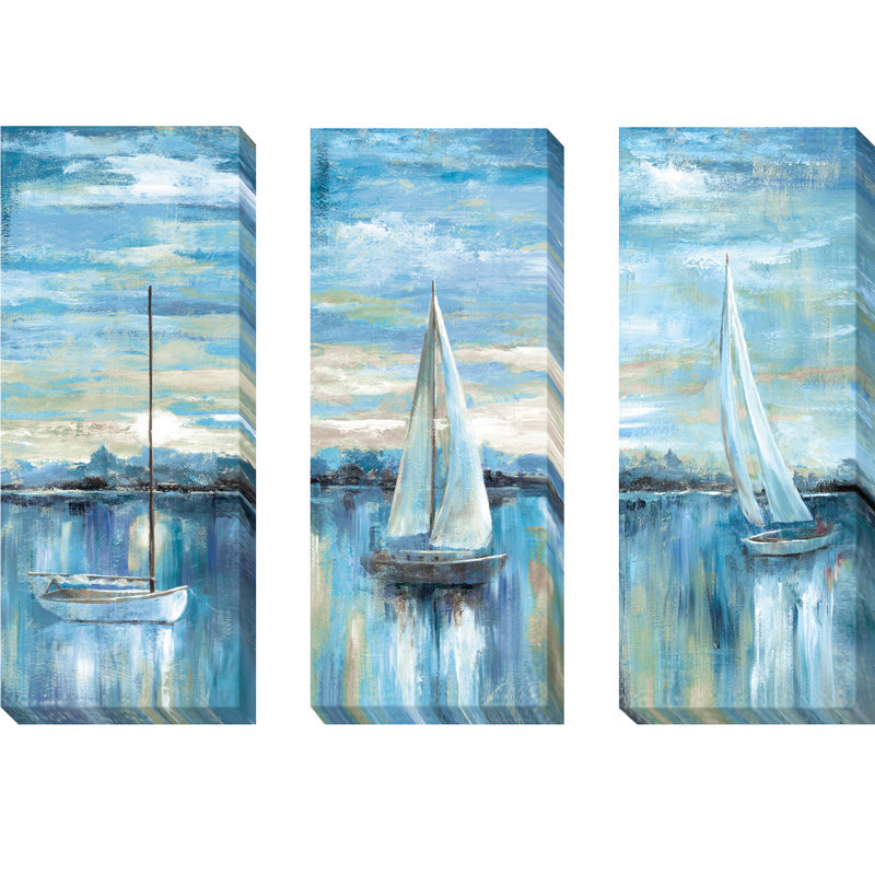 " Evening Bay " 3 Piece Art Graphic Art Print