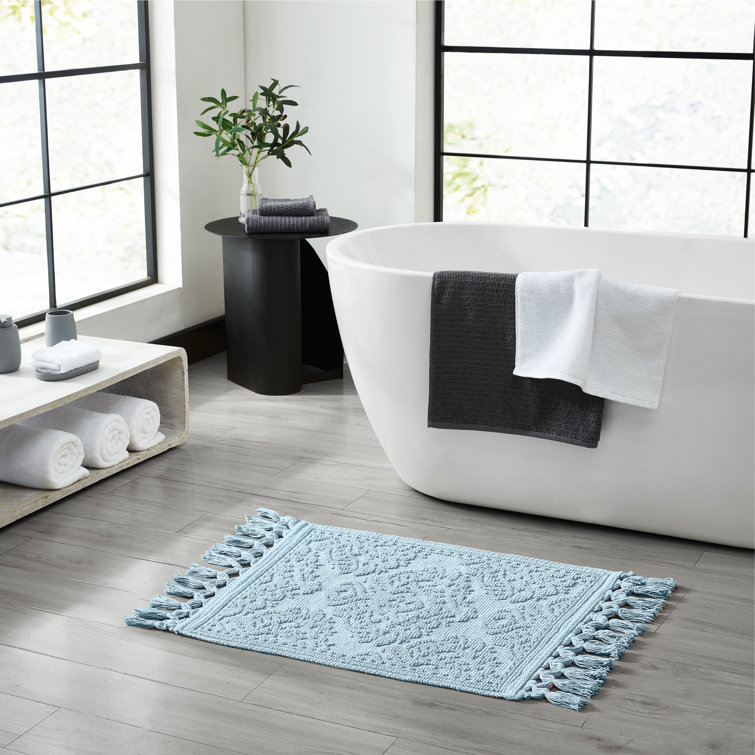 Antioch Home Turkish Cotton Bath Mats for Bathroom Floor, Washable Bath Mat