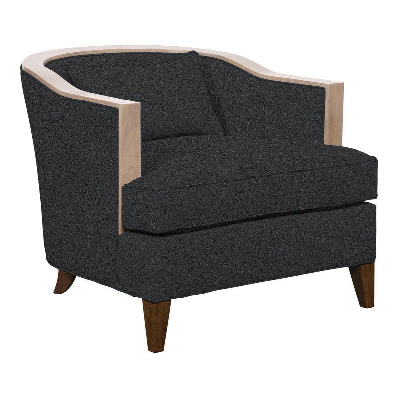 Thom Filicia Home Upholstered Barrel Chair, Havana, Ian Lagoon Polyester