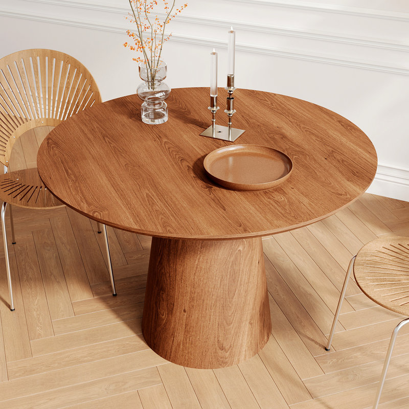 Table de salle à manger Finnerty, Noyer, H 31,5 po x l 43,31 po x L 43,31 po