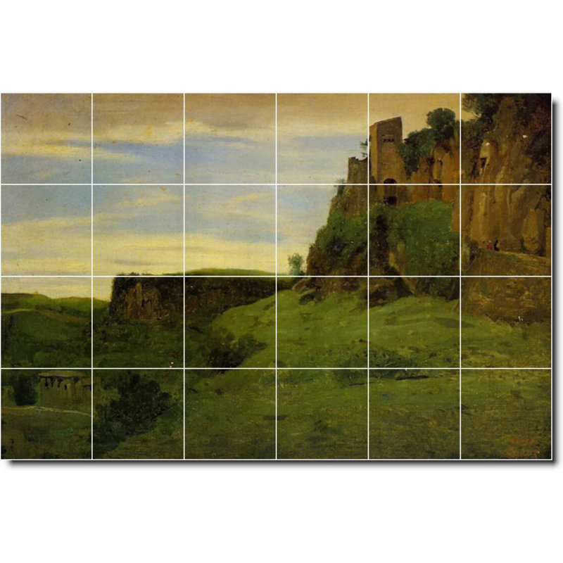 Carreau de céramique décorative 36 po x 24 po 6 po x 6 po, Paysage 02039
