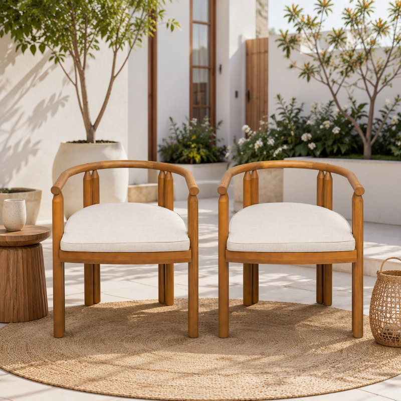 Wood Armrest Dining Chair