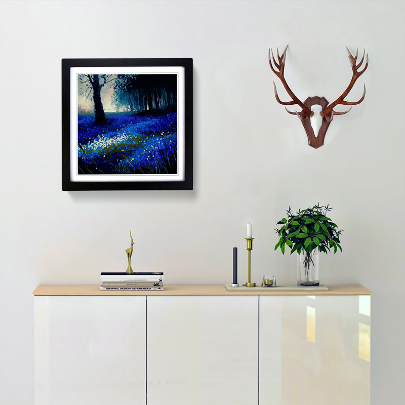 Single Picture Frame Print on Wood, Black