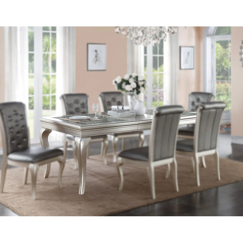66.4" W DINING TABLE, SILVER