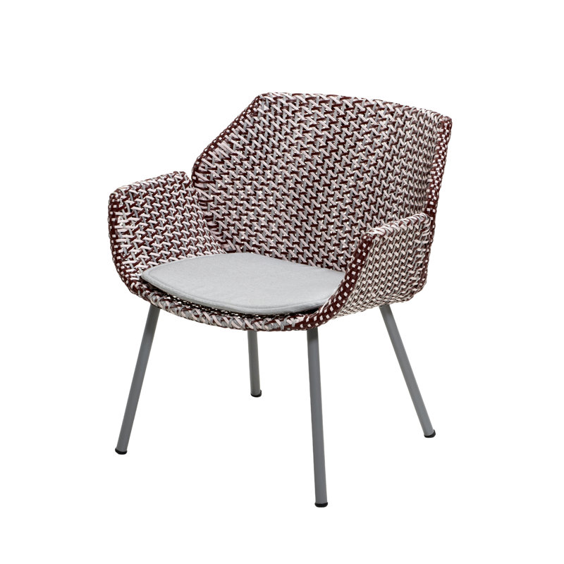Vibe Patio Chair with Cushions, Taupe, Dusty Rose