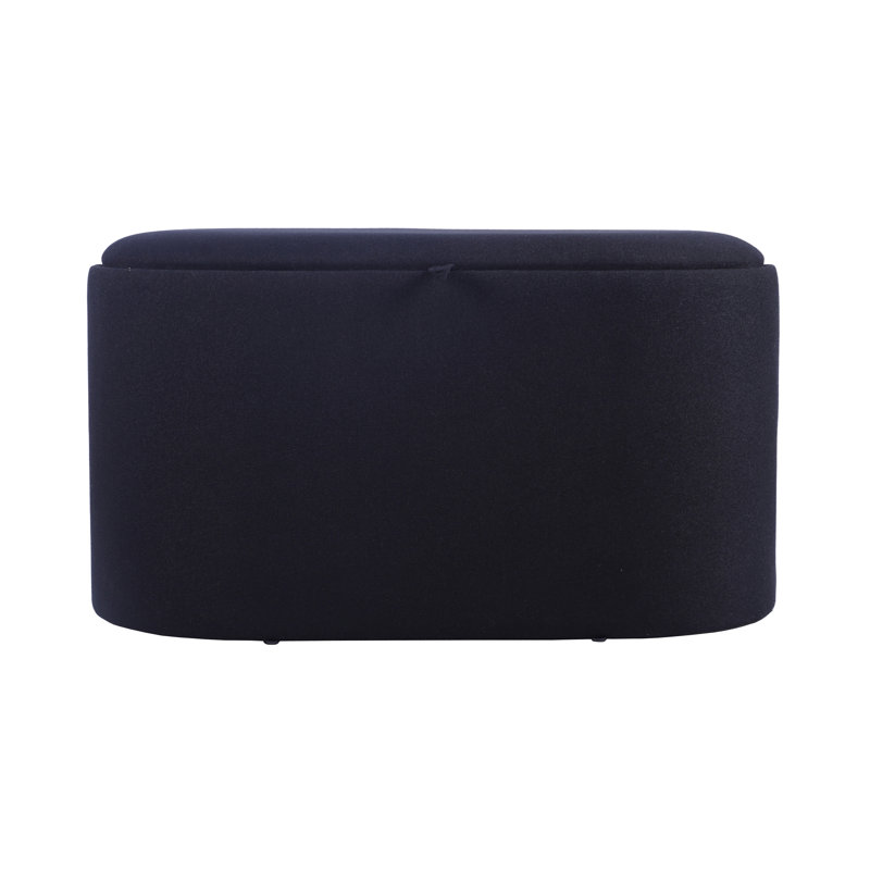 Techni Home Storage Ottoman with Reversible Tray Top, Black