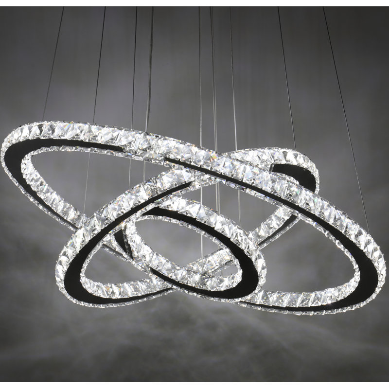 Boudreau 3 - Light Unique Geometric LED Dimmable Chandelier