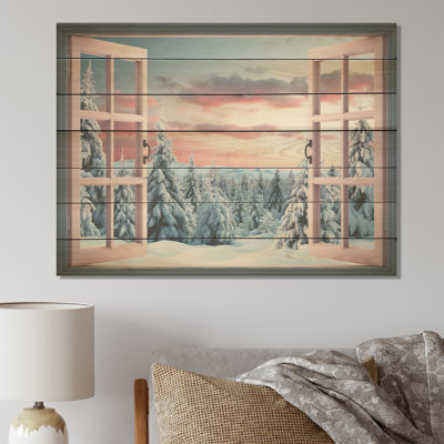 Forêt d'hiver, vue de fenêtre I - Paysage d'hiver sur bois