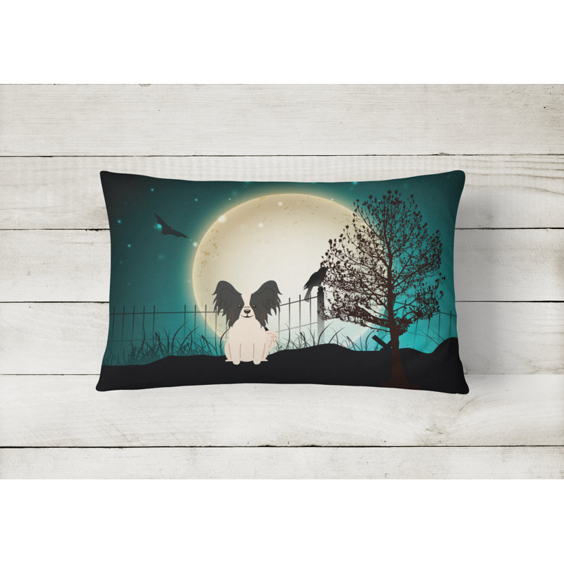 Halloween Indoor/Outdoor Lumbar Pillow, Black/White