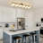 6 - Light 47.24" Linear Glass Dimmable Flush Mount