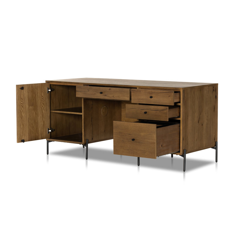 Eaton Executive Desk, Amber Resin Oak