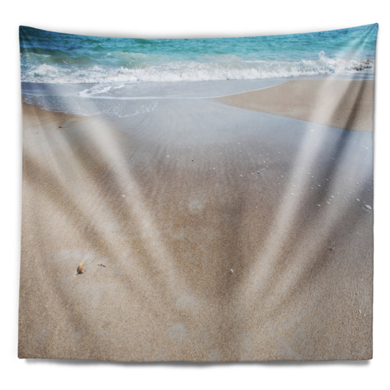 Tapisserie sur les vagues de mer cristalline sur la plage, H 50 po x l 60 po