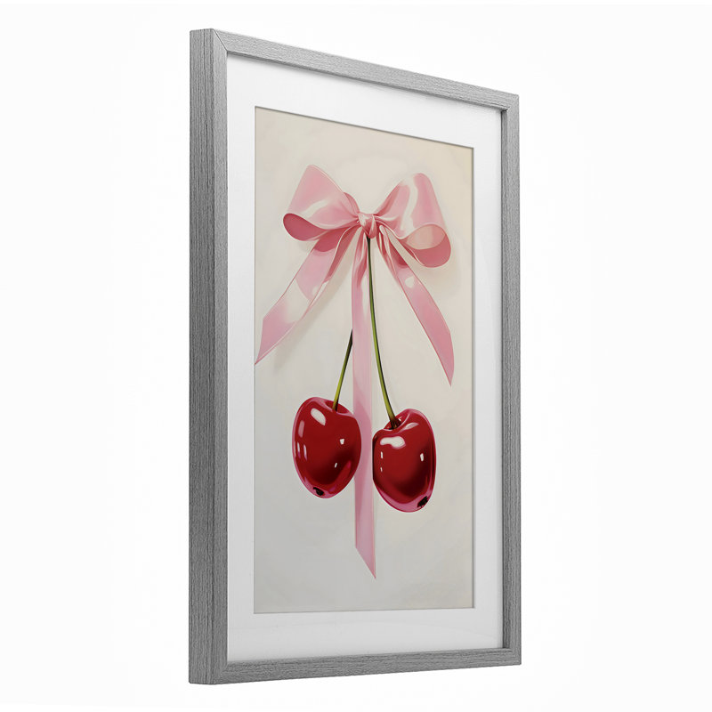 «Tied With A Pink Bow», impression sous verre, design by Creative Studio, Cadre de ferme gris, H 20 po x l 14 po