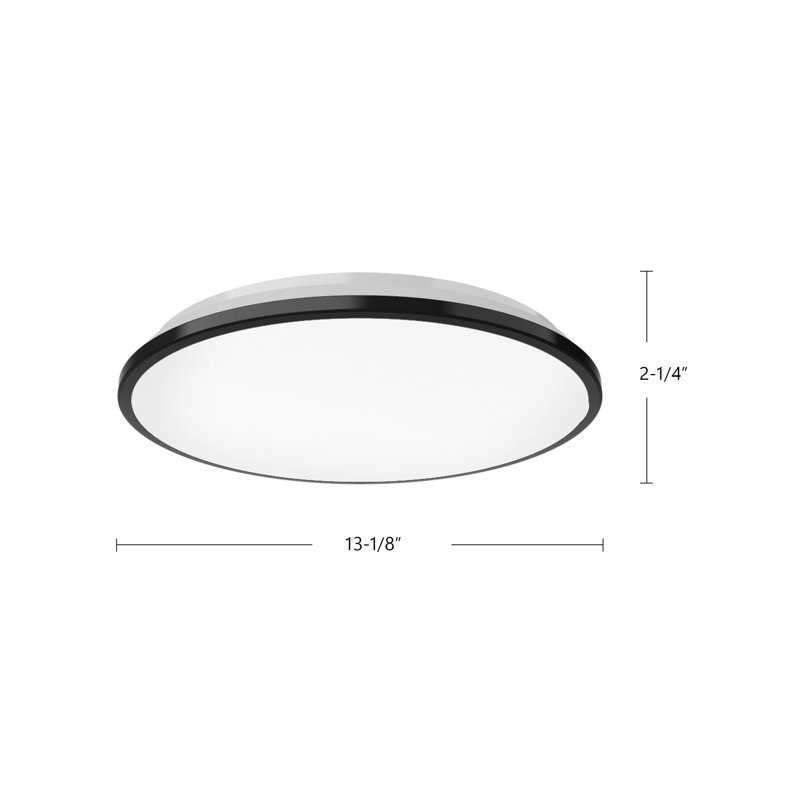 Brook 1 - Light LED Flush Mount, 2.25" H x 13.13" W x 13.13" D, Black