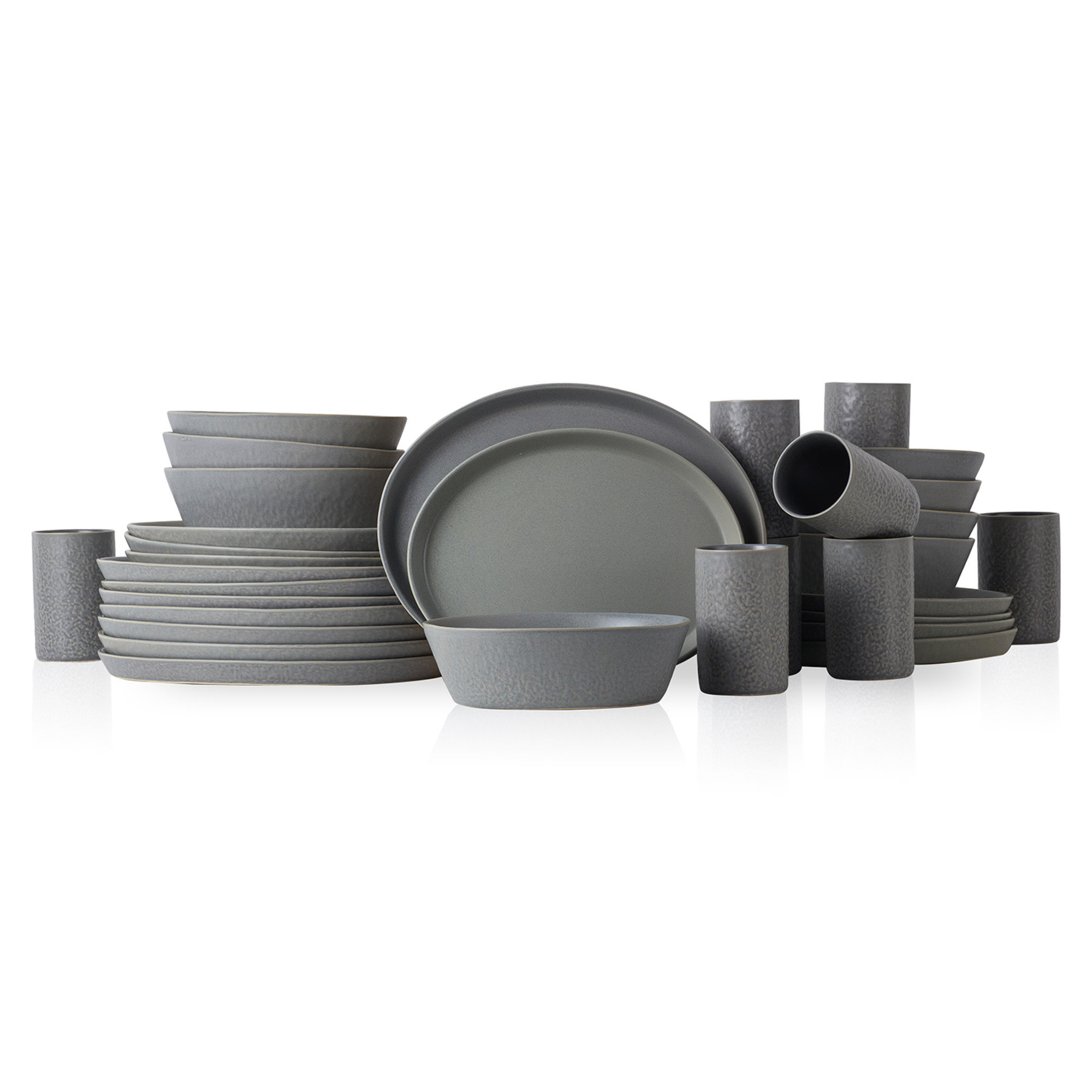 Stone by Mercer Project Katachi 32-Piece Dinnerware Set Stoneware