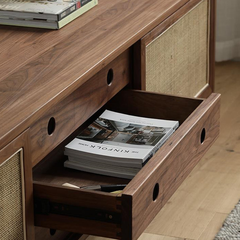Nordic style solid wood TV cabinet
