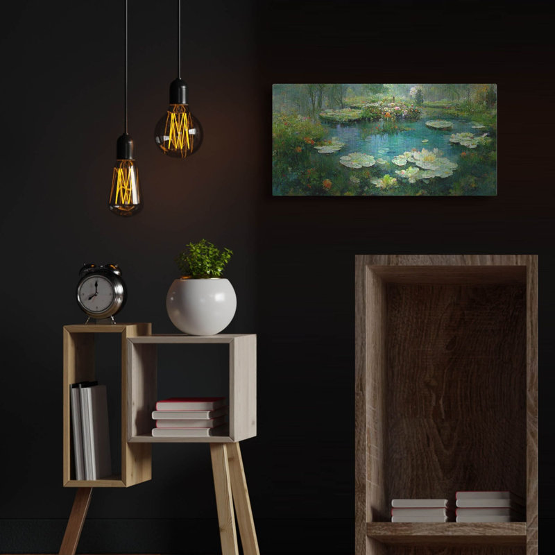 «Pond Lilies», art mural en métal, H 12 po x l 24 po
