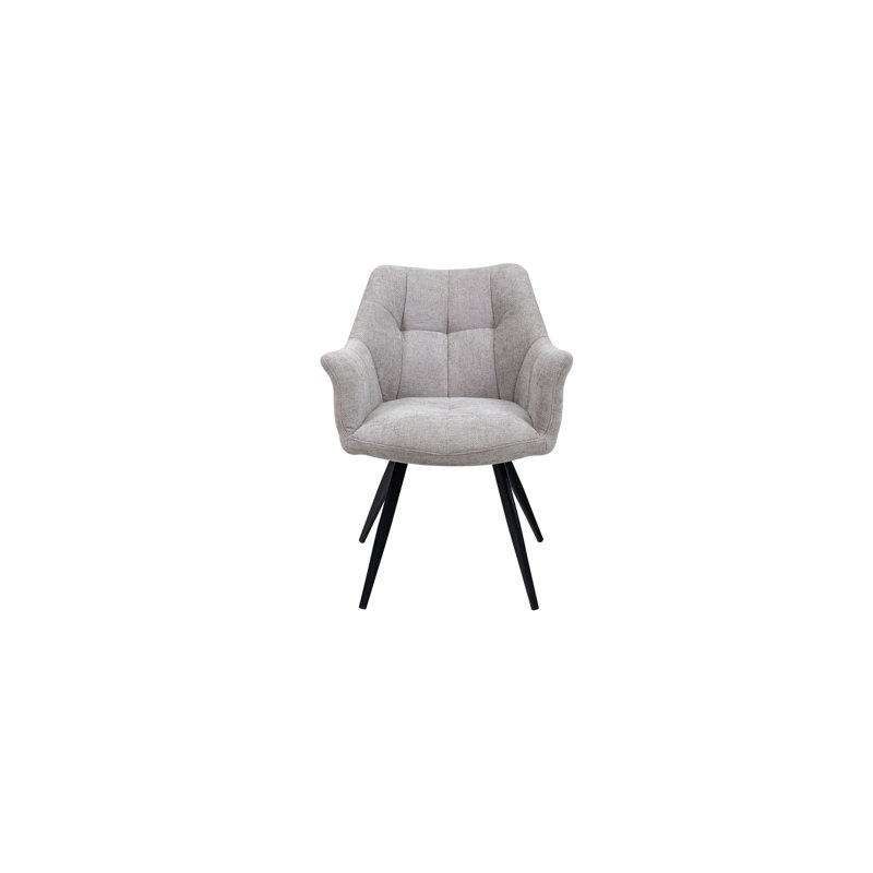 POPPY FABRIC DINING CHAIR, Light Grey