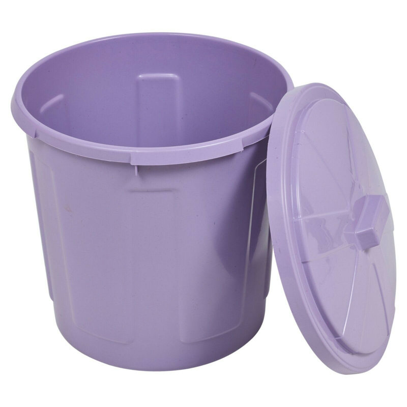Aiyana Plastic Manual Lift Kitchen Trash Can - 5L, Lilac