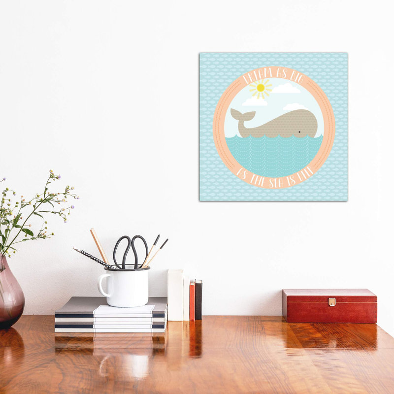 «Deep Blue Sea III» par Alison Tauber - impression d'art textuel, H 18 po x l 18 po x 1,5 po, Toile tendue, Pas de tapis