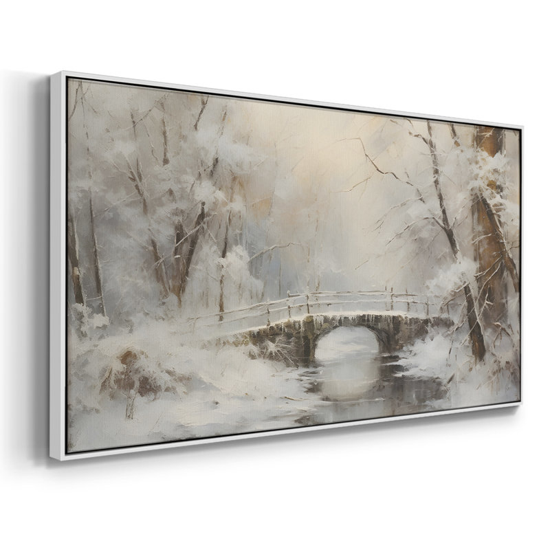 Série paysage - CMXCII - Toile tendue avec châssis encadré - Prêt à être accroché, H 17 po x l 33 po, Blanc