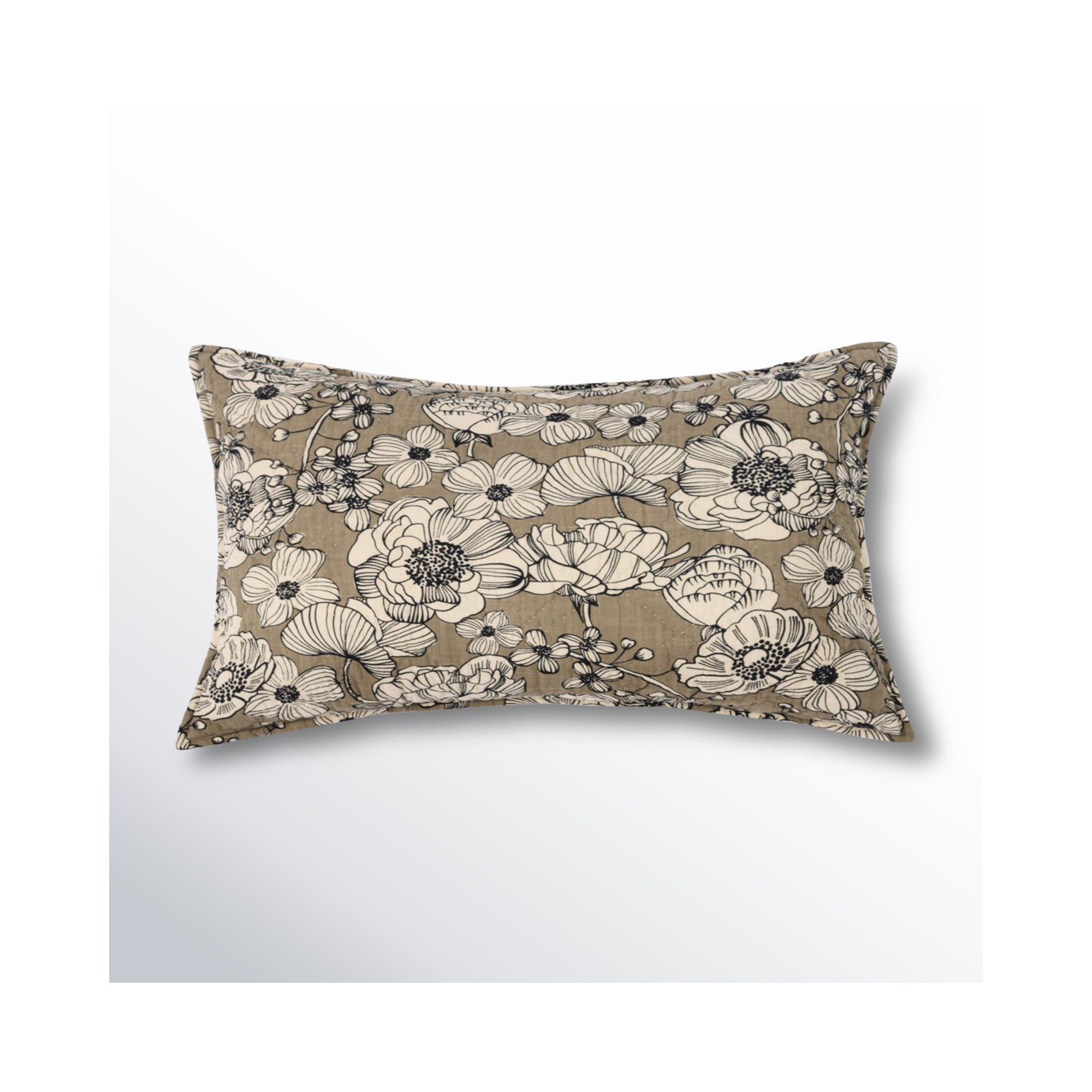 Kimpton Cotton Sham Set, King, Laurel/Beige