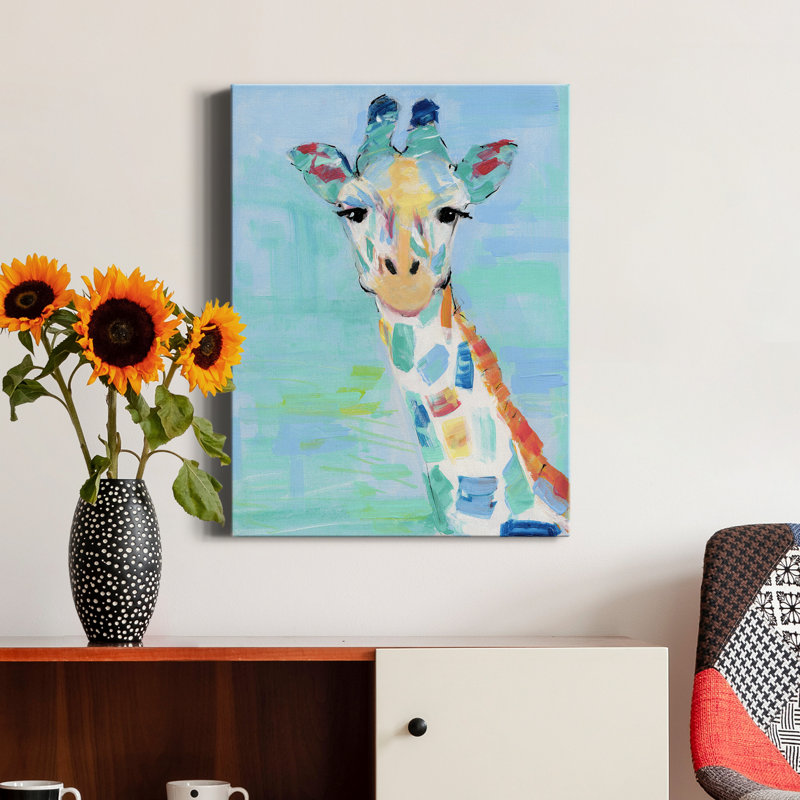 «Cool Giraffe» par Sally Swatland, reproduction d'art sur toile tendue, H 48 po x l 36 po x P 1 po