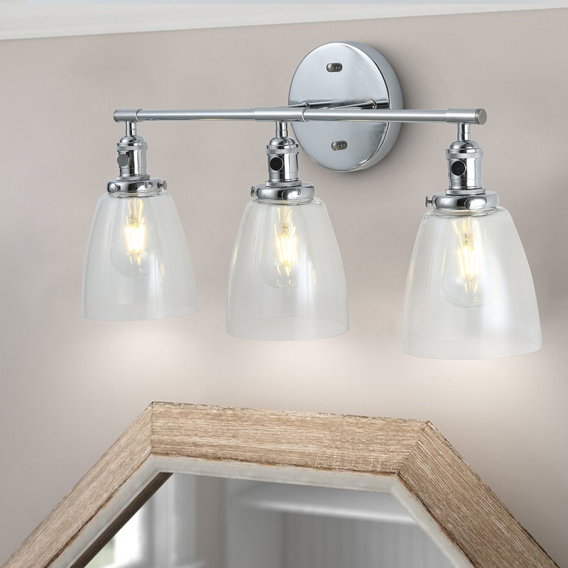 Éclairage pour meuble-lavabo à 3 ampoules en nickel à intensité variable Lickel