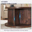 Table basse ronde avec 4 compartiments ouverts pour le rangement-728660062