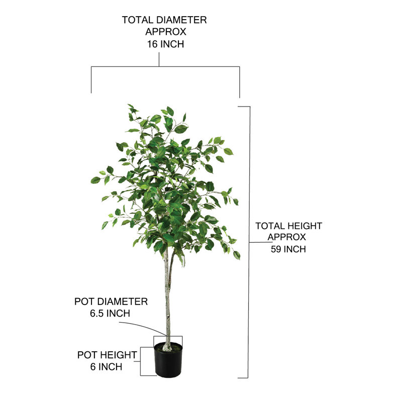 59'' Faux Foliage Tree in Pot