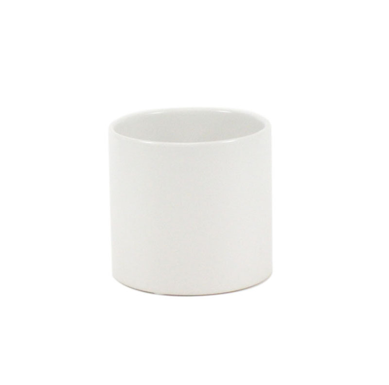 Vase de table en céramique, H 4 po x l 3,75 po x p 3,75 po, Blanc