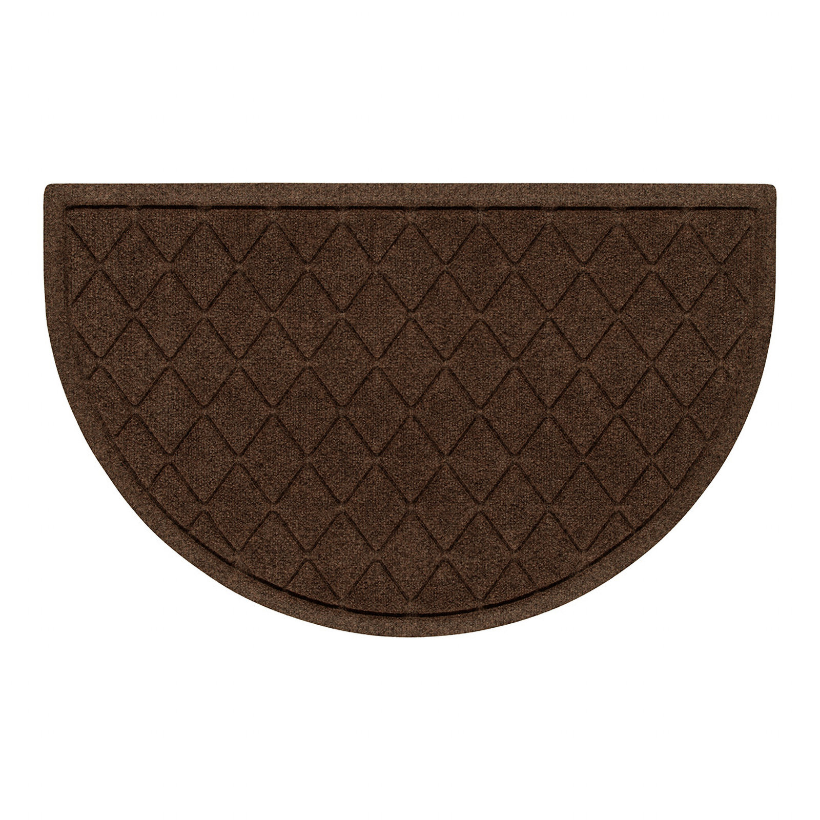 WaterHog Non-Slip Indoor/Outdoor Doormat, Dark Brown, Semi-Circle 24" x 39"