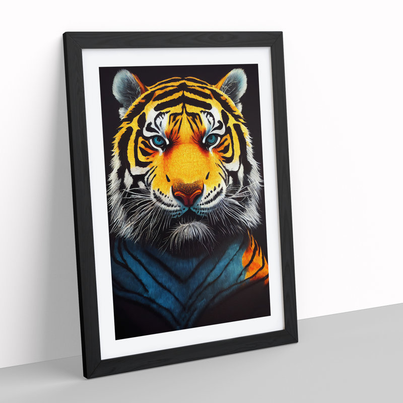 Majestic Tiger - Framed Print, Black, 64cm H x 46cm W x 2cm D