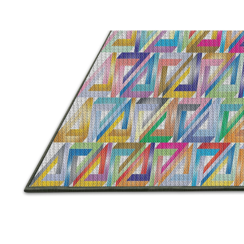 Tapis rose tissé à la machine, Rectangle 5 pi x 7 pi