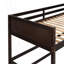 Lit mezzanine simple en bois massif avec échelle (espresso)