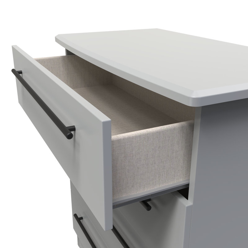 Fully Assembled Ahmyra 4 - Drawer Chest of Drawers, Dusk Grey