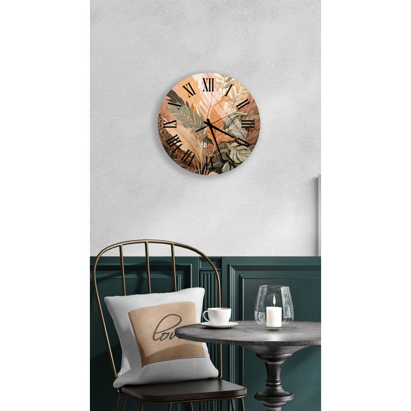 Horloge murale rétro en verre trempé, Noir