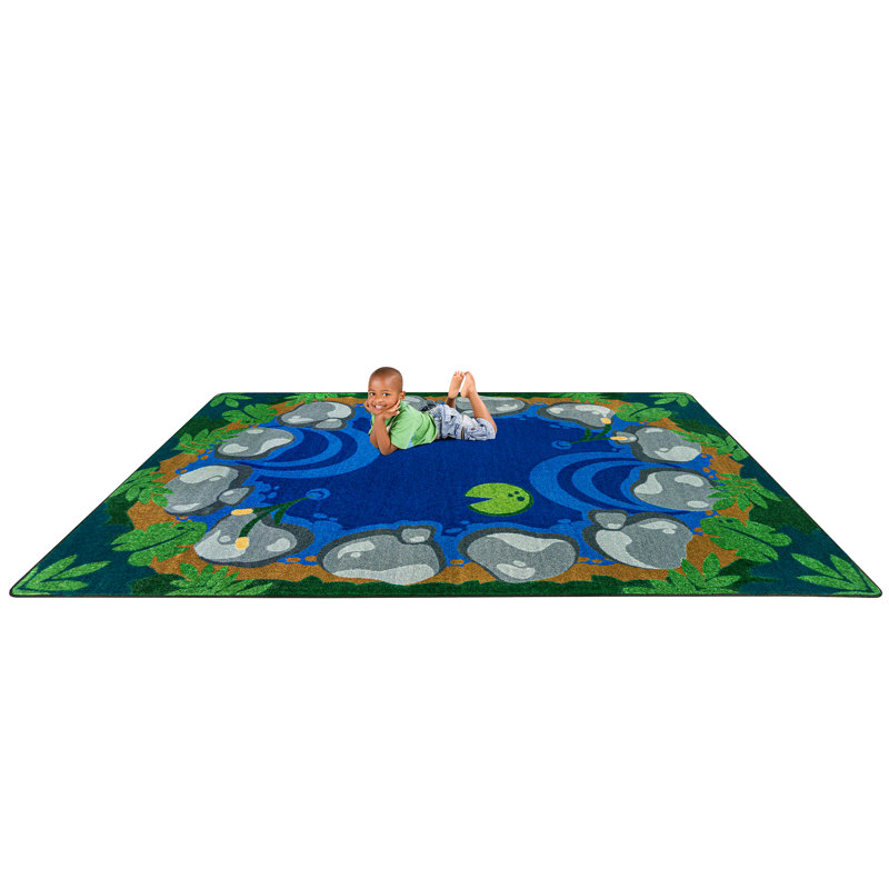 Tranquil Pond by Joy Carpets Area Rug, Rectangle 5'4" x 7'8"