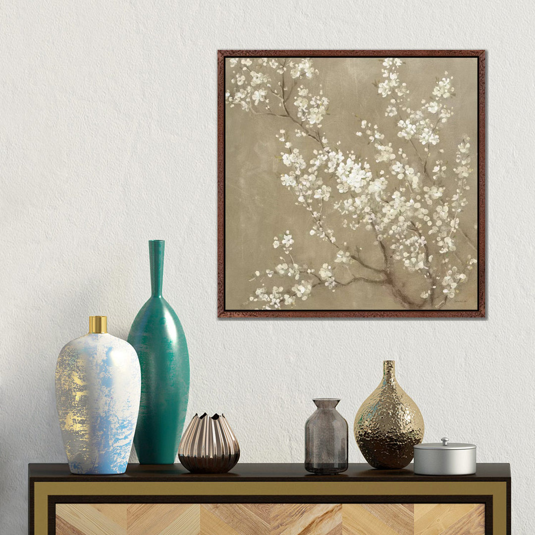 White Cherry Blossoms II von Danhui Nai - Floater Frame Gallery-Wrapped Canvas Giclée on Canvas