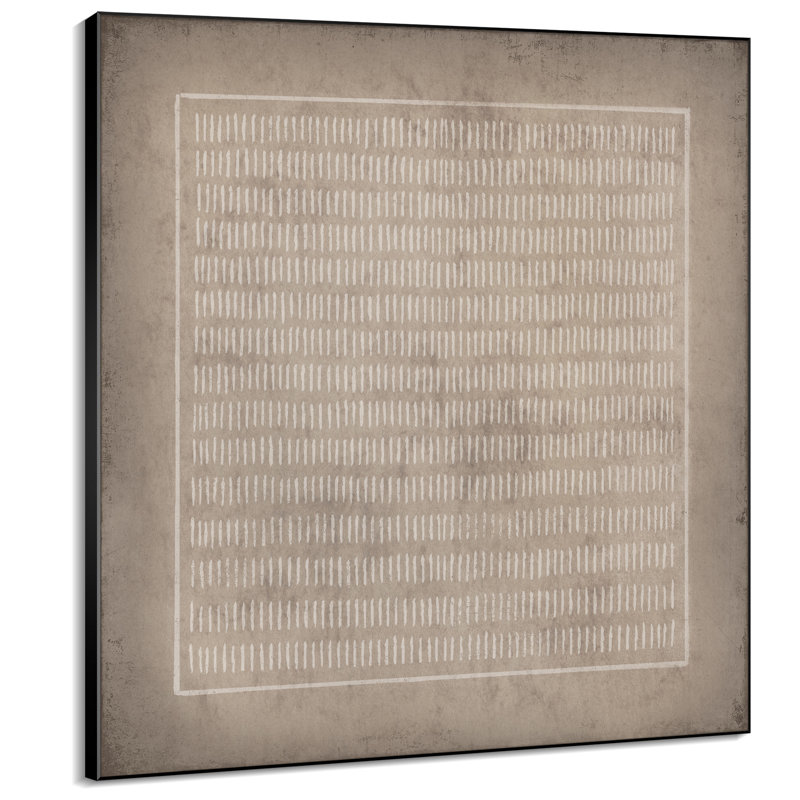 Extra Large Wall Art Fabric Print - Abstract Rustic Geometric Line Patter Illustrations Artwork Decor for Living Room or Bedroom - "Frame Assembly Required (Unfinished Frame)"