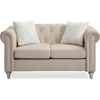 Causeuse élégante beige avec touche moderne