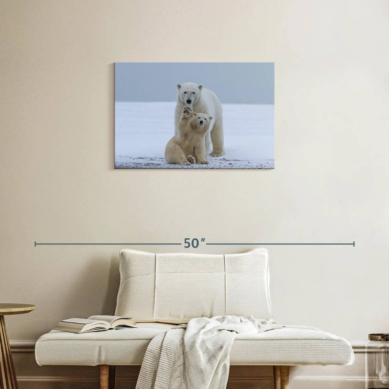 Brampt Polar Bear Waving, 20" H x 30" W
