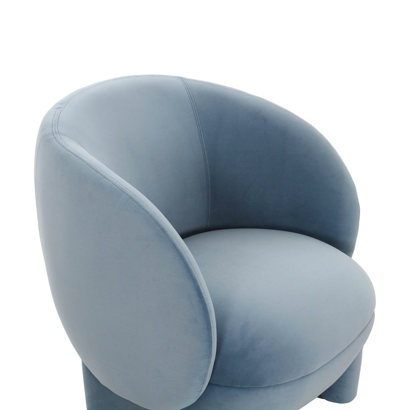 Fauteuil en velours l 28 po Crystina, Pierre bleue