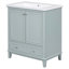 Ensemble de meuble-lavabo 30 po avec lavabo, armoire de salle de bain multifonctionnelle avec portes et tiroir, structure solide et panneau de fibres à densité moyenne-651771867