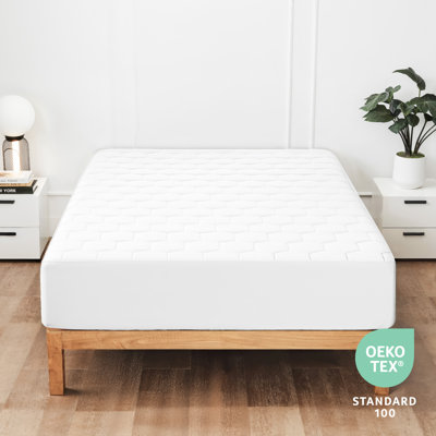Couvre-matelas matelassé et imperméable avec poche profonde pouvant accueillir jusqu'à 21 pouces, conception en nid d'abeille et rembourrage en microfibre douce