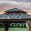 14 pi. L 12 pi. D Pavillon de jardin d'extérieur en acier galvanisé avec double toit