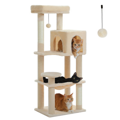 Sturdy and Comfortable 44.5 Inch Cat Tree with Multiple Levels and Scratching Posts, Perfect for Active Felines
